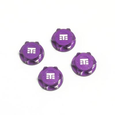 Ecrous de roues fermés PURPLE logo "T" (4) TEKNO-RC