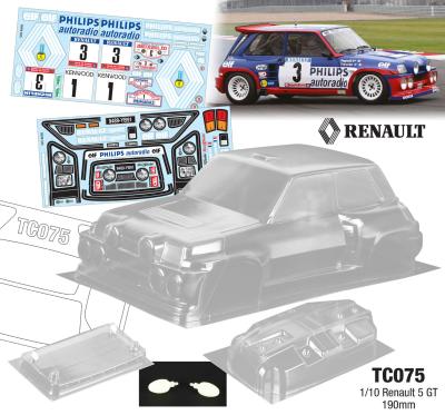 1/10 Renault 5 GT, PHILIPS 190mm (non peinte) TEAM C