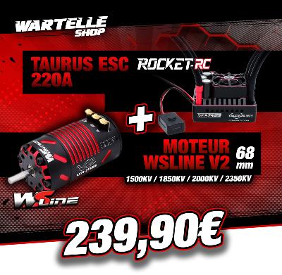 Combo variateur TAURUS 220 Amp + Moteur WSLine 4268 V2 (KV au choix) WS LINE