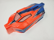 CARROSSERIE EB48 2.0 ORANGE FLUO/BLEU METAL PEINTE POUR EB48 2.0 - 2.1 TEKNO-RC