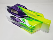 Carrosserie EB48 2.0 Blanc/Violet Métal/Jaune fluo peinte pour EB48 2.0 - 2.1 TEKNO-RC