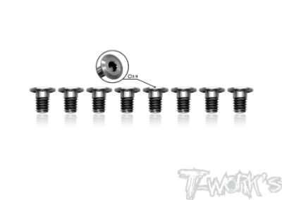 Vis titane 4x6mm têtes Low-profile (8)  T-WORK'S