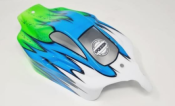 Carrosserie VSE Blanc/Bleu/Vert fluo peinte pour VSE HOBAO RACING