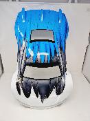 Carrosserie peinte et décorée HYPER GT8 Blanche/Silver et Bleu avec Aileron BITTYDESIGN