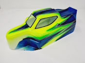 CARROSSERIE S15  JAUNE FLUO/BLEU METAL PEINTE POUR TEKNO EB48 2.0  J-CONCEPTS