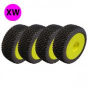 Pack NON-Collé RAIN EVO XW (gomme pluie V2) + Inserts + jantes Jaunes (4) DONUTS RACING