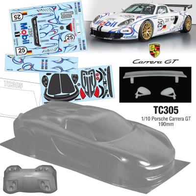 1/10 Carrosserie PORSCHE CARRERA GT 190mm (non peinte) TEAM C