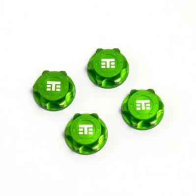Ecrous de roues fermés VERT logo "T" (4) TEKNO-RC