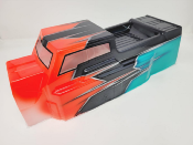 CARROSSERIE ET48 2.0 ROUGE/GUN METAL/TURQUOISE PEINTE POUR ET48 2.0 TEKNO-RC