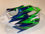 Carrosserie VISION THERMIQUE pour X-RAY 1/8eme - BLANC/VERT/BLEU BITTYDESIGN