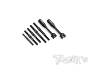 Kit de pas inverses Titane Noirs pour XRAY XB8 2024 (4pcs+clé) T-WORKS