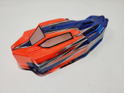 CARROSSERIE EB410.2 ROUGE FLUO/BLEU METAL PEINTE POUR TEKNO EB410.2 1/10eme TEKNO-RC