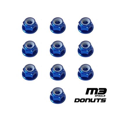 Ecrous nylstop M3 épaulés aluminiums (10) DONUTS RACING