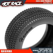 Pneus TT 1/8 "HAVANA" SEUL (2) choix de dureté HOTRACE TYRES