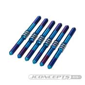 Kit biellettes Titane BLEU 3.5x48mm pour Asso B7 (6) JCONCEPTS