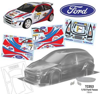 1/10 Carrosserie FORD Focus WRC 190mm (non peinte) TEAM C