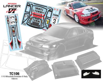 1/10 Mitsubishi Lancer Evolution 6 190mm (non peinte) TEAM C