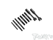 Kit de pas inverses Titane Noirs pour Kyosho MP10 (7pcs+clé) T-WORKS