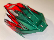 Carrosserie VISION BRUSHLESS pour SWORKZ S35-4E - Blanc/Rouge/Vert BITTYDESIGN